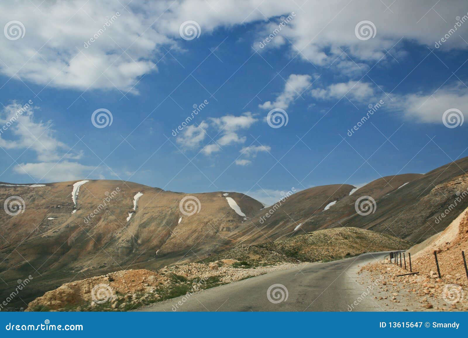 mountain road on the highest peak of lebanon