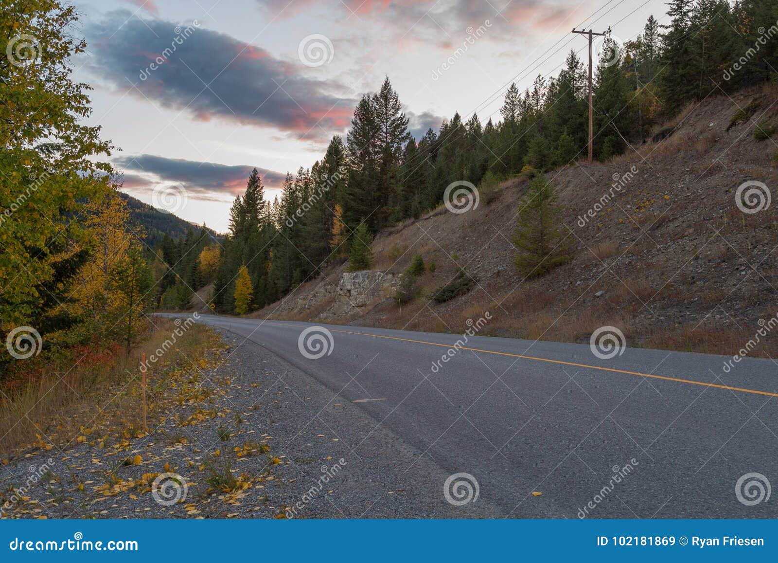 mountain road from invermere to panorama bc.