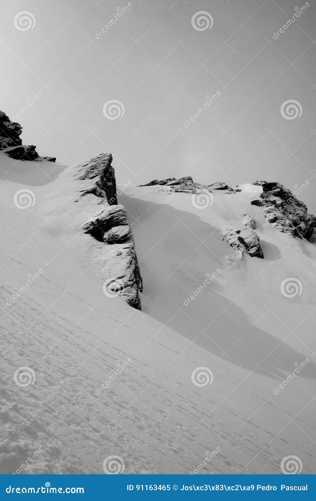 Mountain Rocky Teeth in Black and White Stock Image - Image of altitude ...