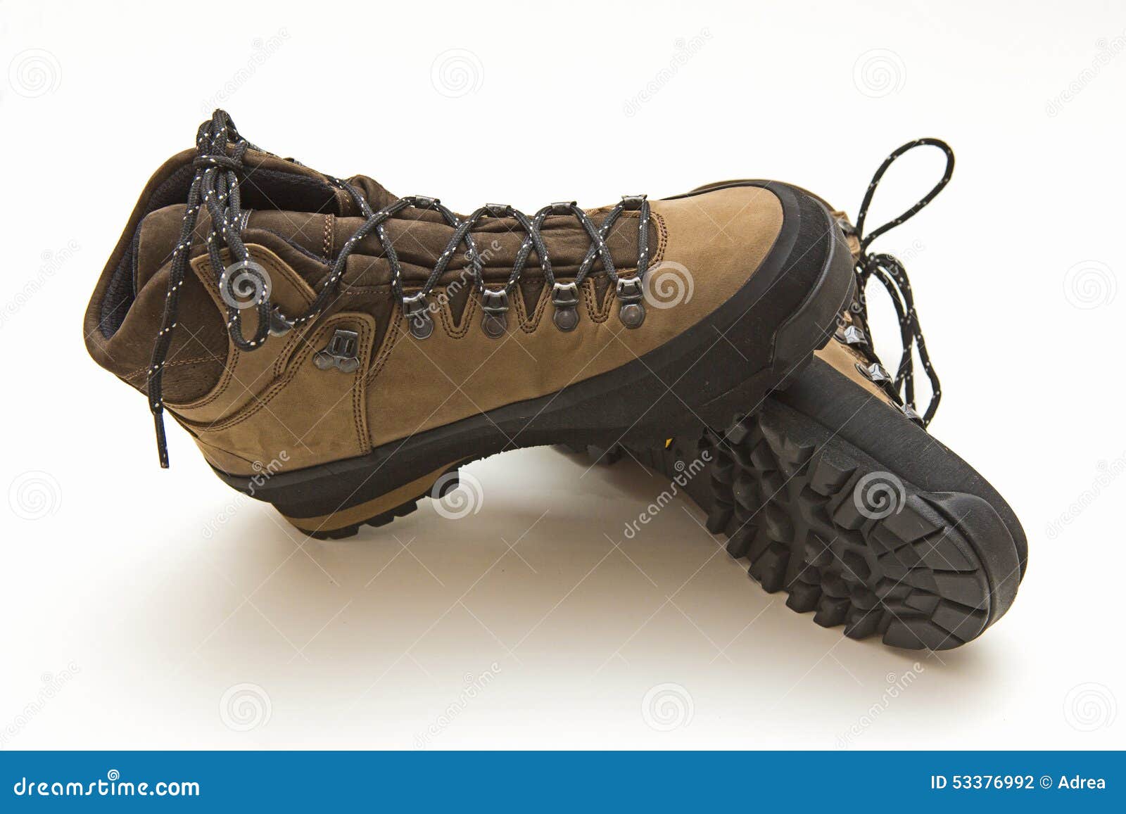 Pair of mountain shoes stock photo. Image of rough, safety 53376992