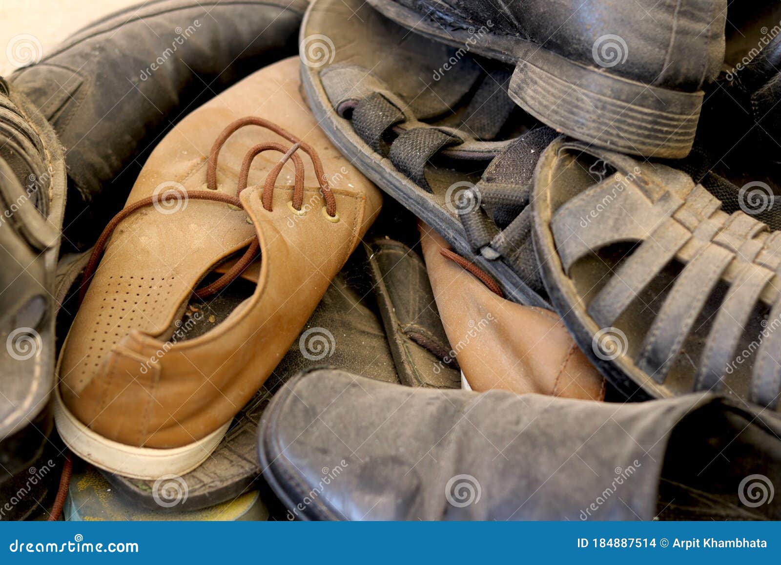 Mountain of shoes stock photo. Image of high, boots 184887514