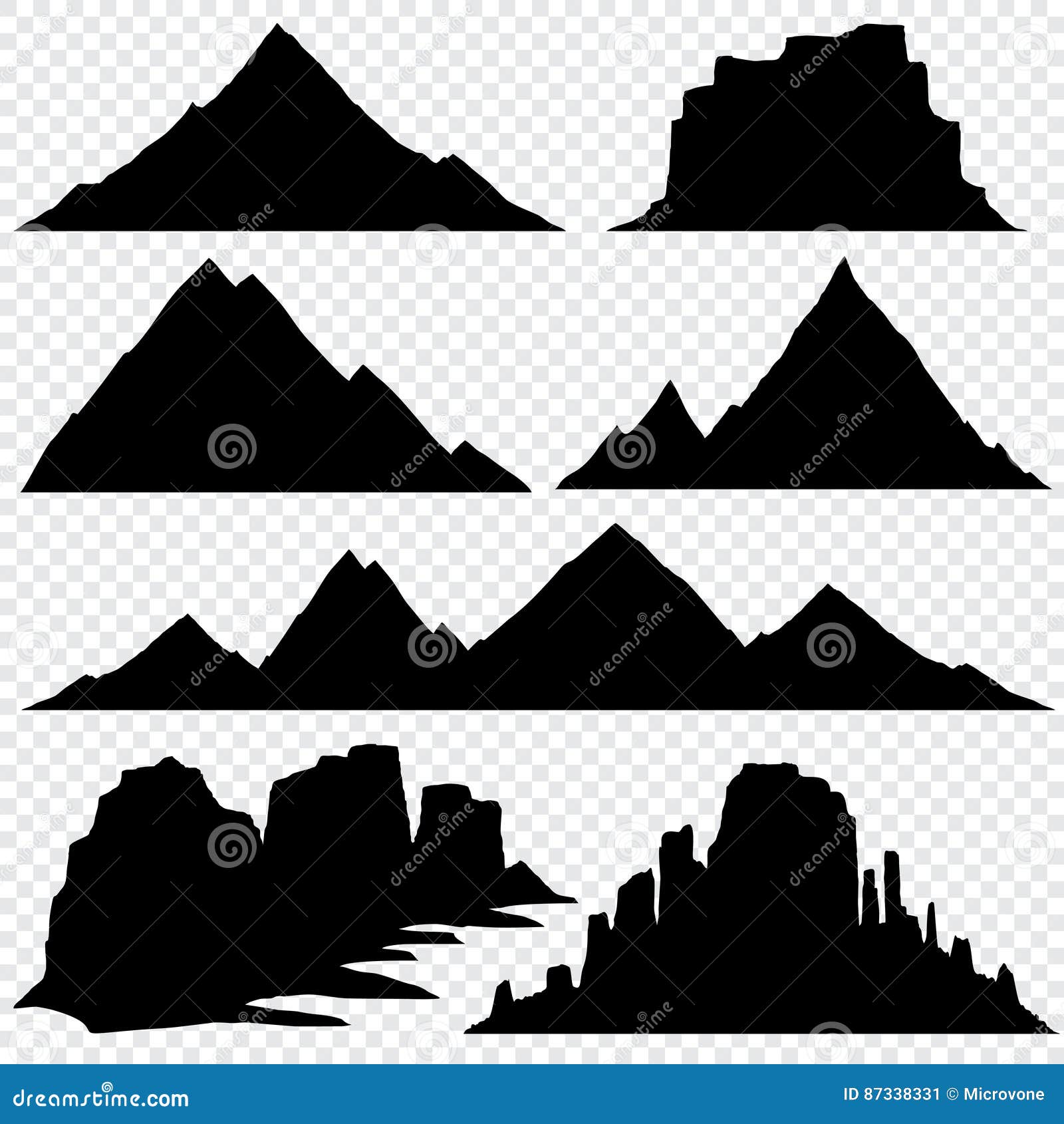 Mountain Silhouette Stock Illustrations – 181,432 Mountain