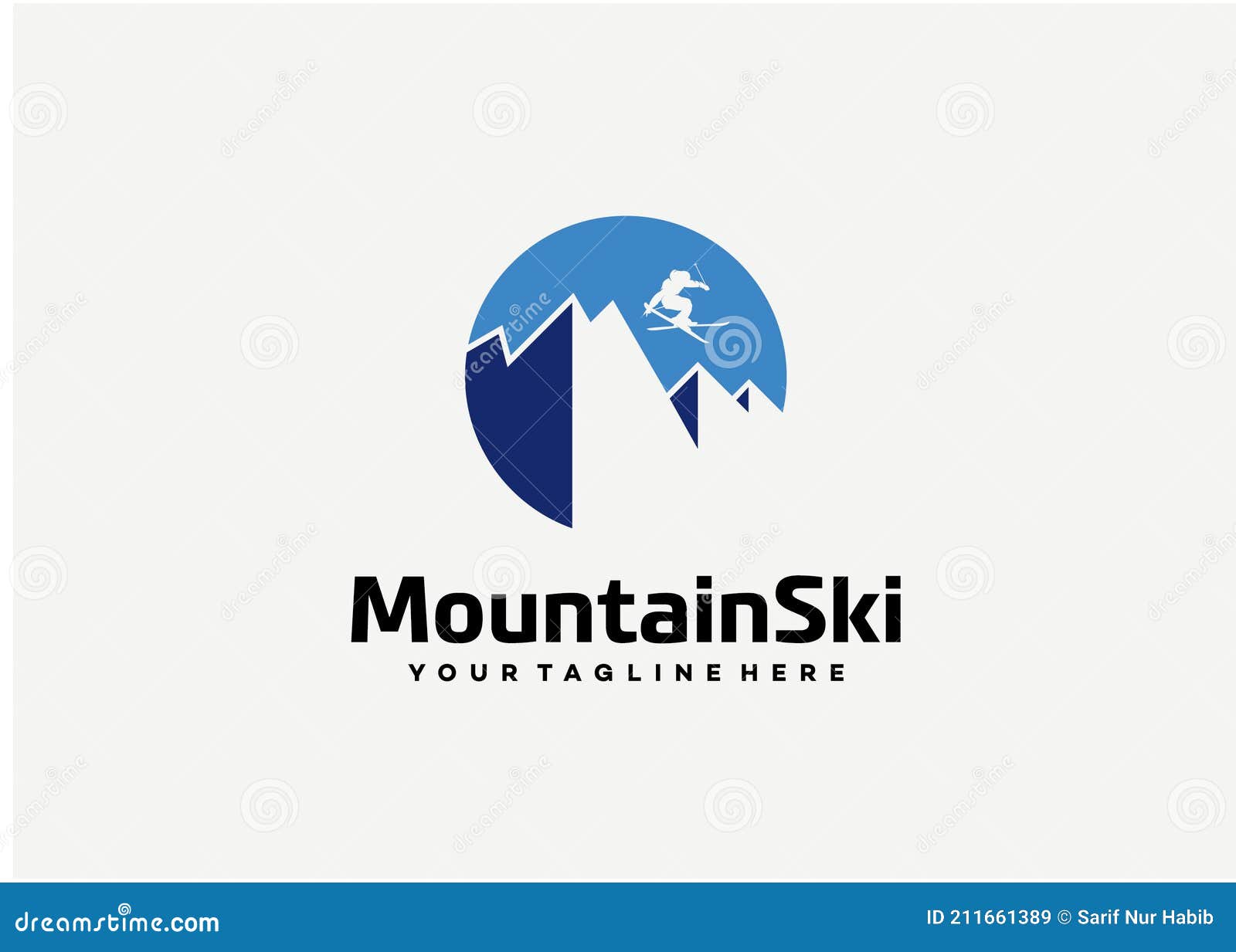 Mountain Ski Logo Design Template Stock Vector - Illustration of ...