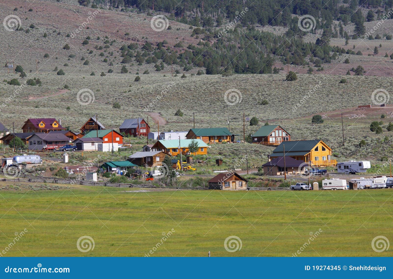 Mountain village stock image. Image of homes, town, mountains 19274345