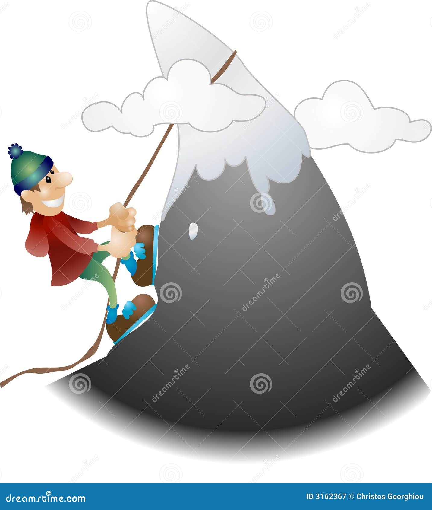Mountaineer illustration stock vector. Illustration of caricature 3162367