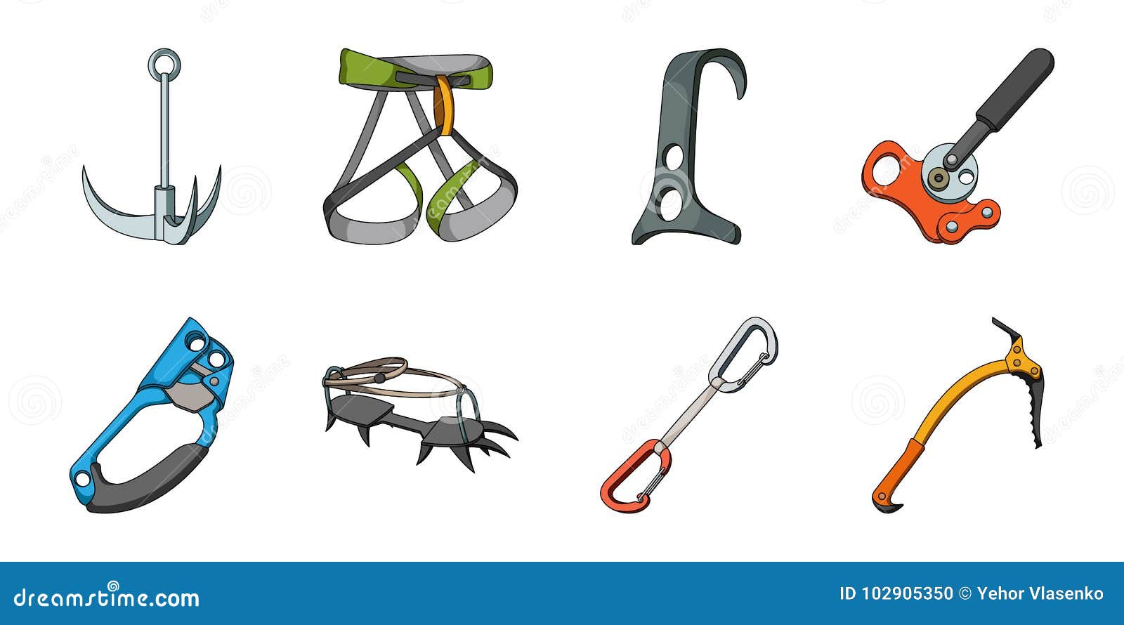 Mountaineering and Climbing Icons in Set Collection for Design Stock ...