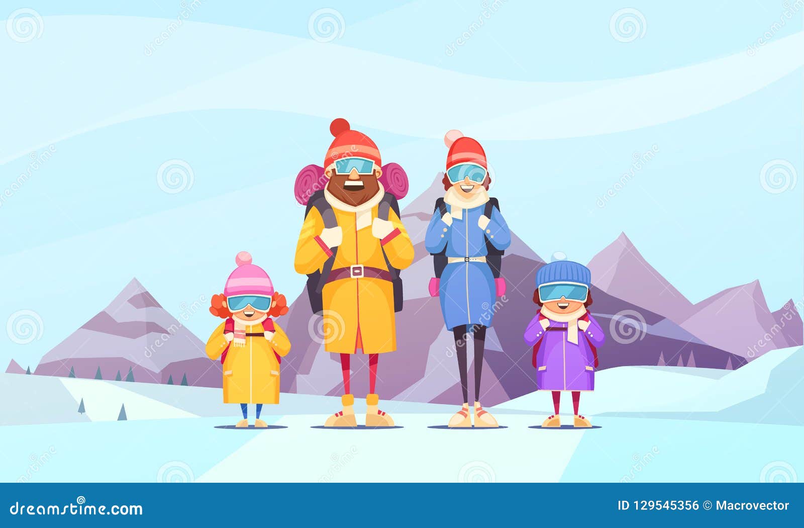 mountaineering family cartoon