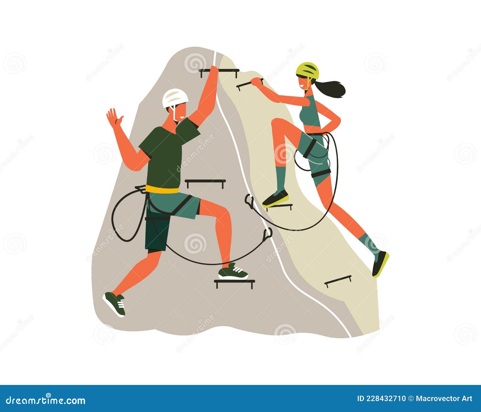 Mountaineering Practice Hiking Composition Stock Vector - Illustration