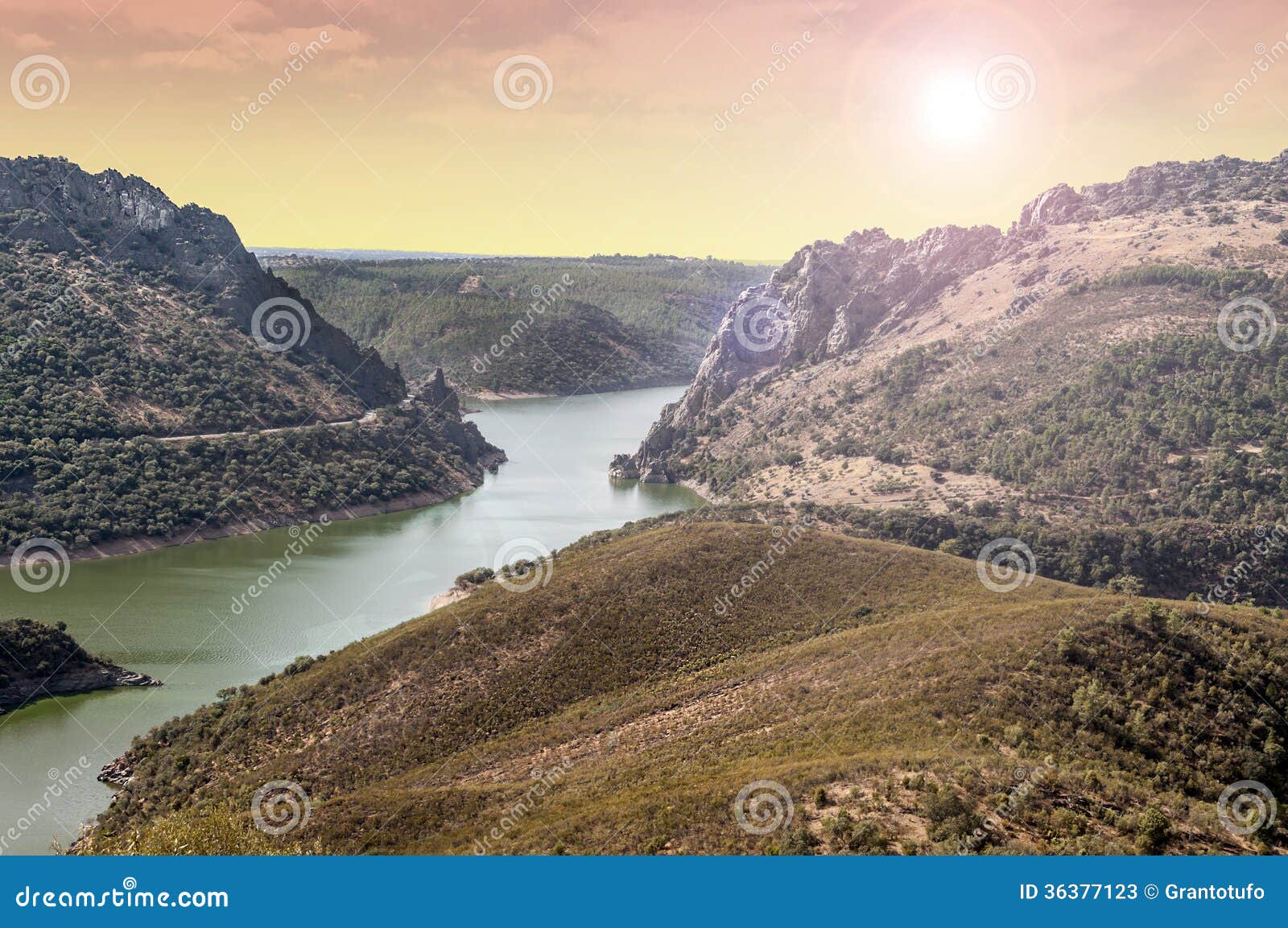 Mountains in the Bed of the River Stock Image Image of area, peak