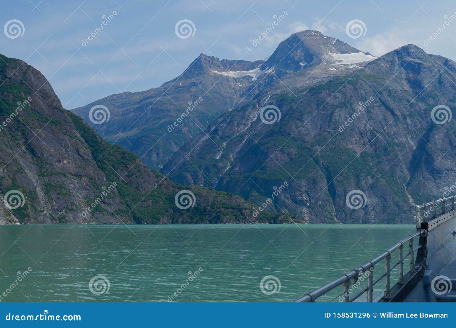 mountains coming to the edge of tracy arm fjord