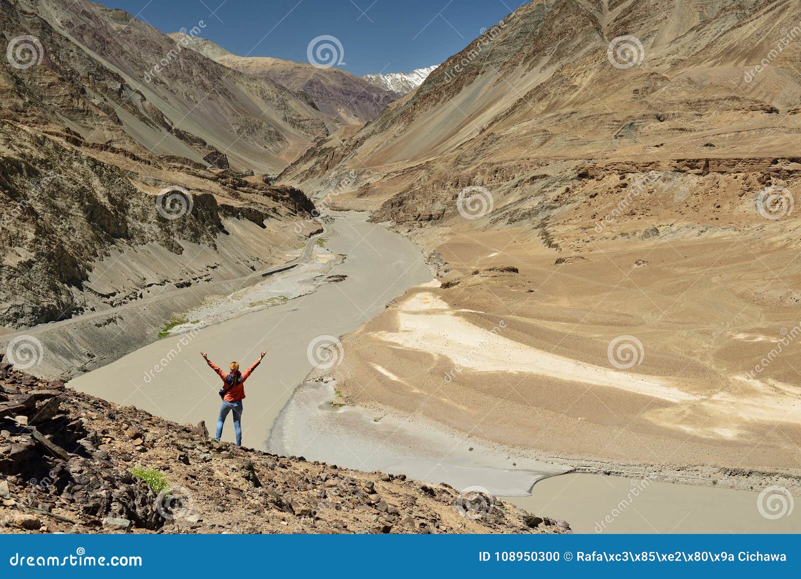 mountains in ladakh in india. zanskar river