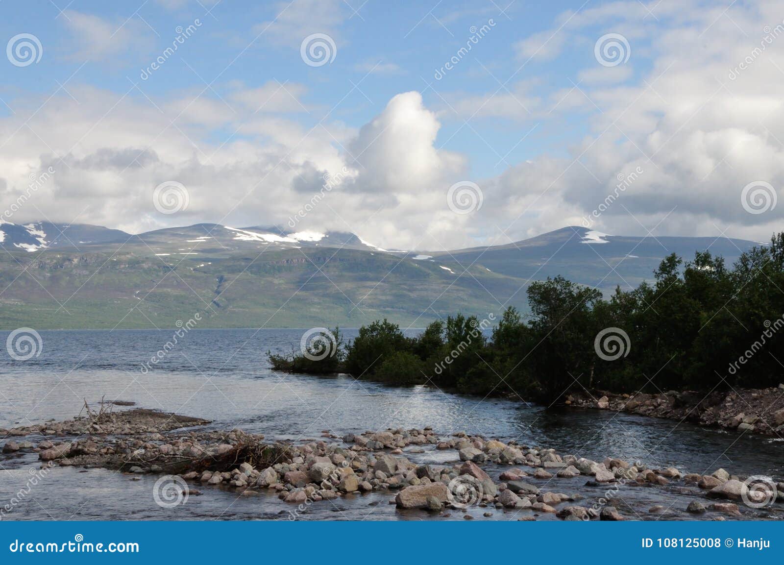 Mountains and Lake North Sweden Stock Photo - Image of lonely ...