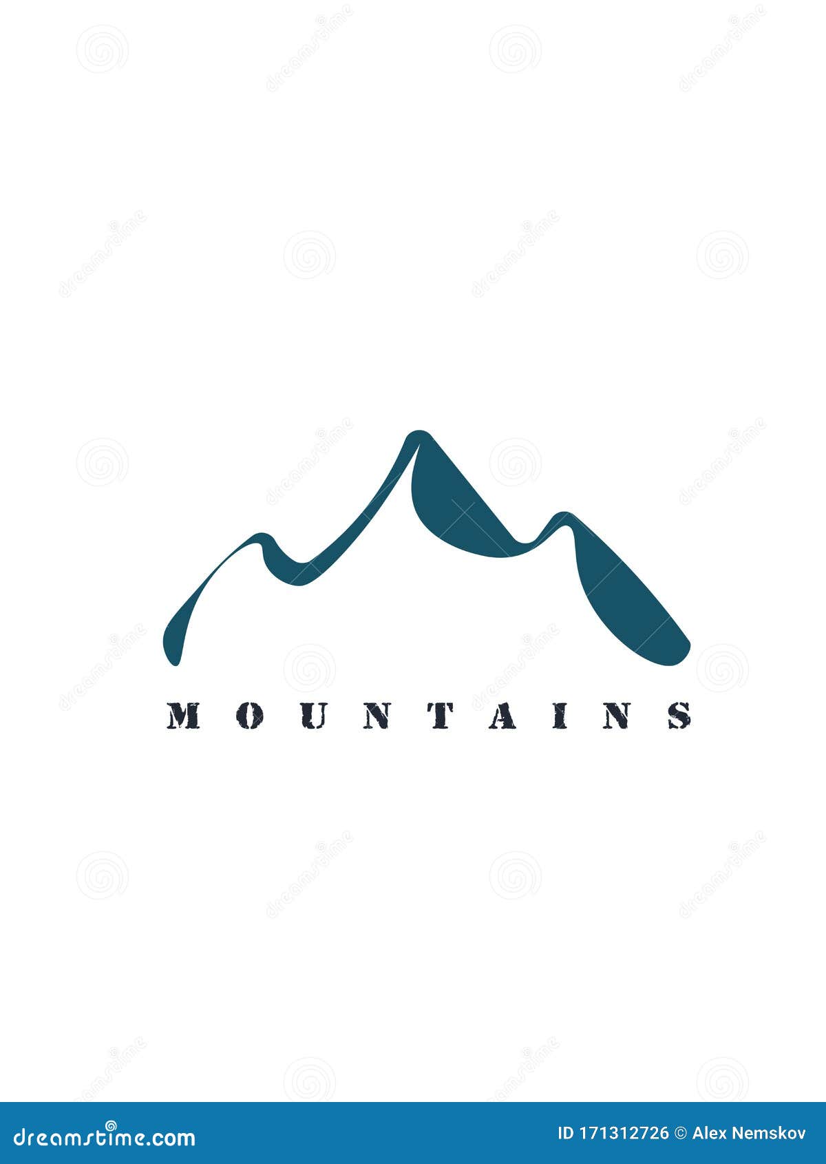 Mountains Logo on a Blue Background Stock Vector - Illustration of ...