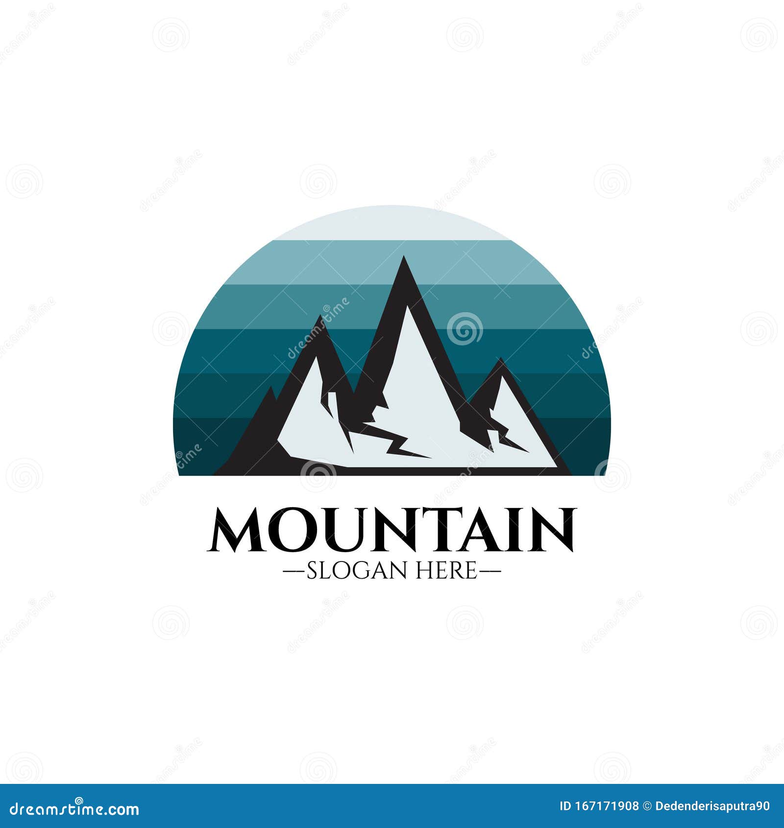 Mountains Logo Illustration, Outdoor Adventure. Illustration Peak, Hill ...