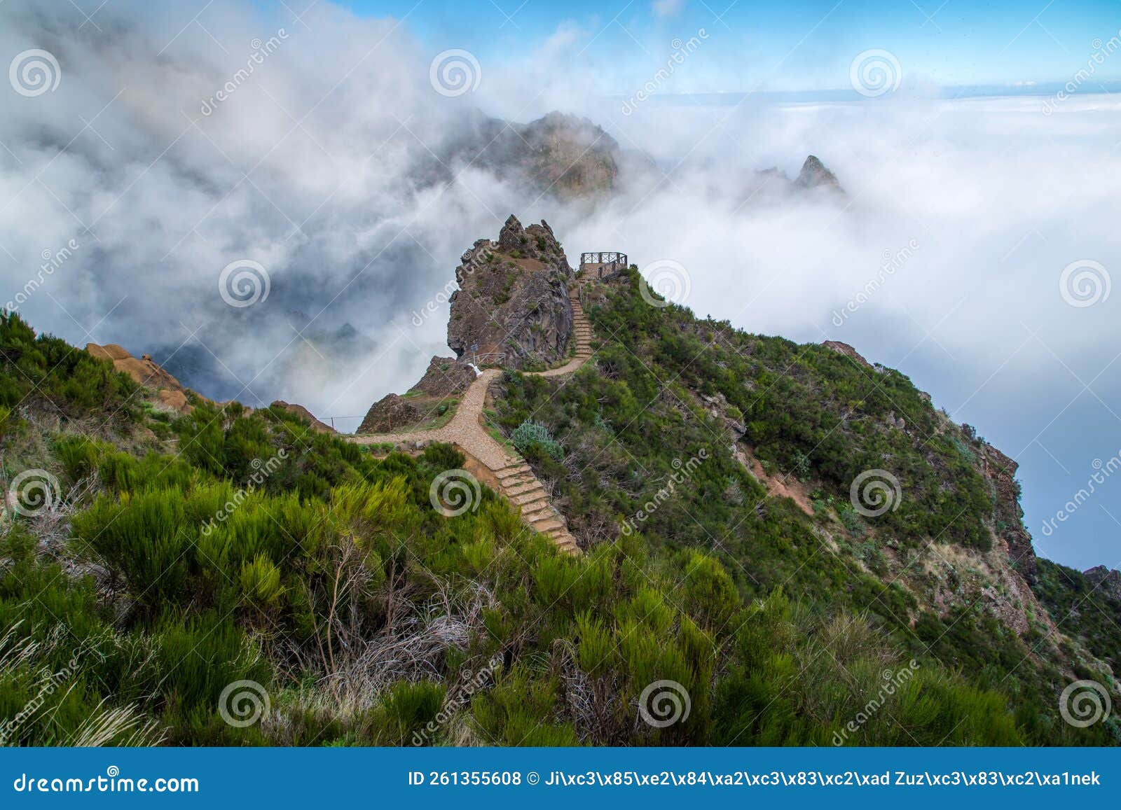 Mountains on Madeira with Fog Stock Photo Image of environment, blue