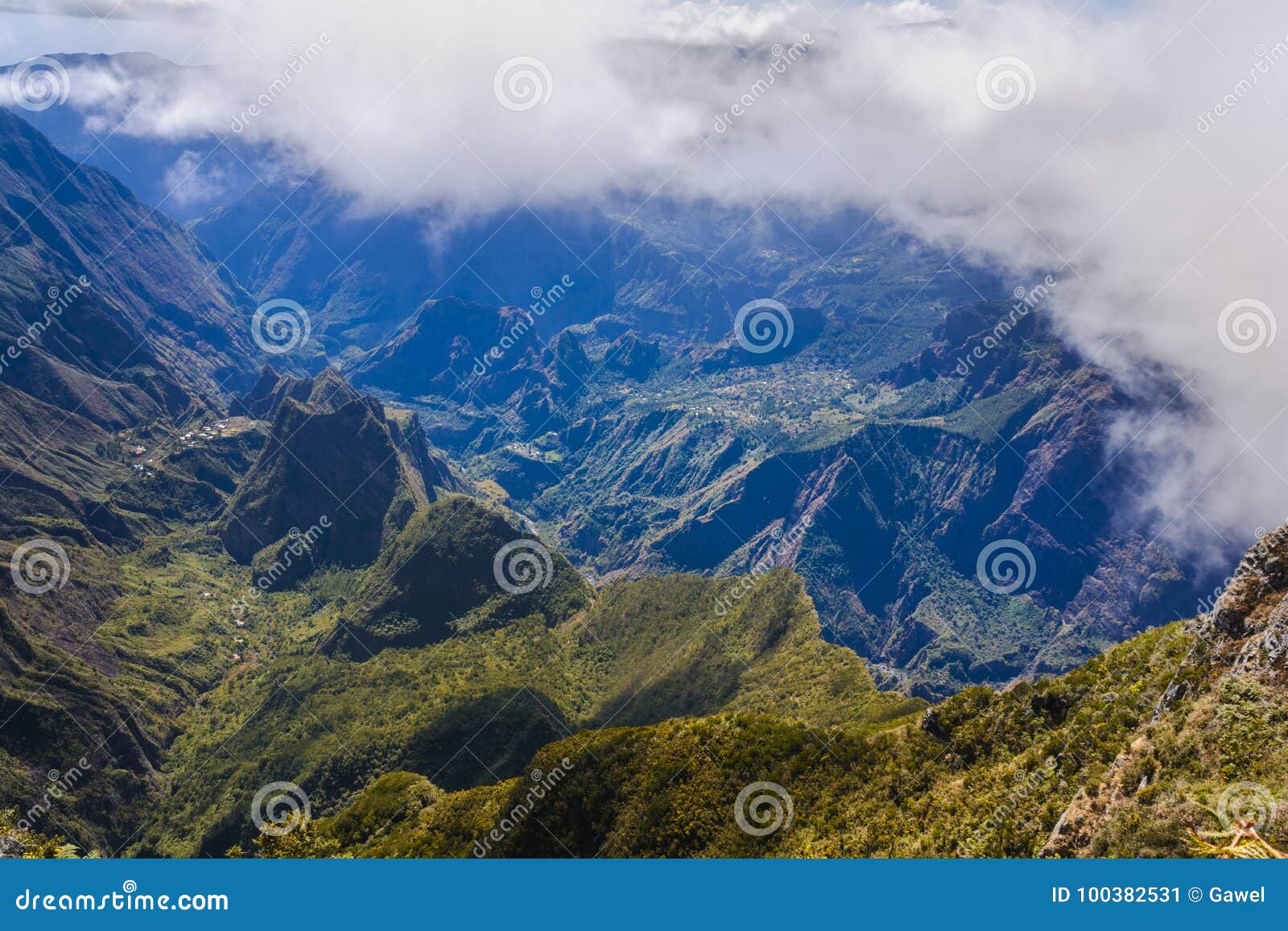 mountains of mafate at reunion island