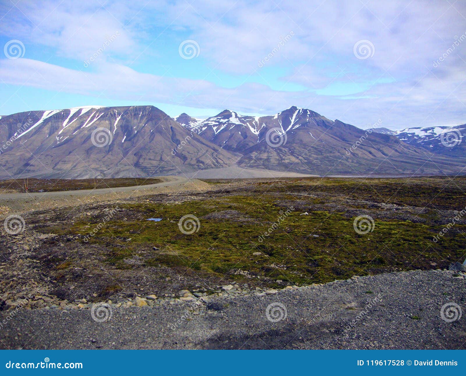 mountains and melting permafrost on spitzbergen, norway
