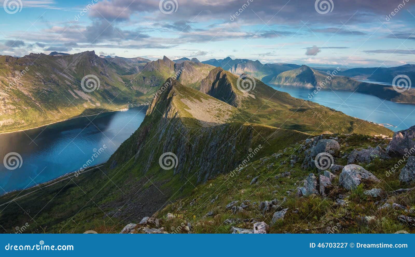 Norwegian landscape of mountains and rivers