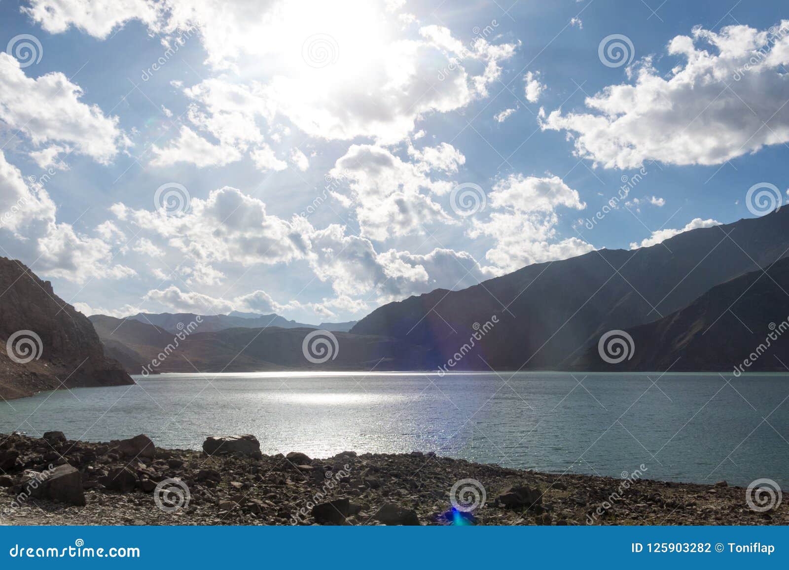 lake of yeso. cajon del maipo. santiago of chile