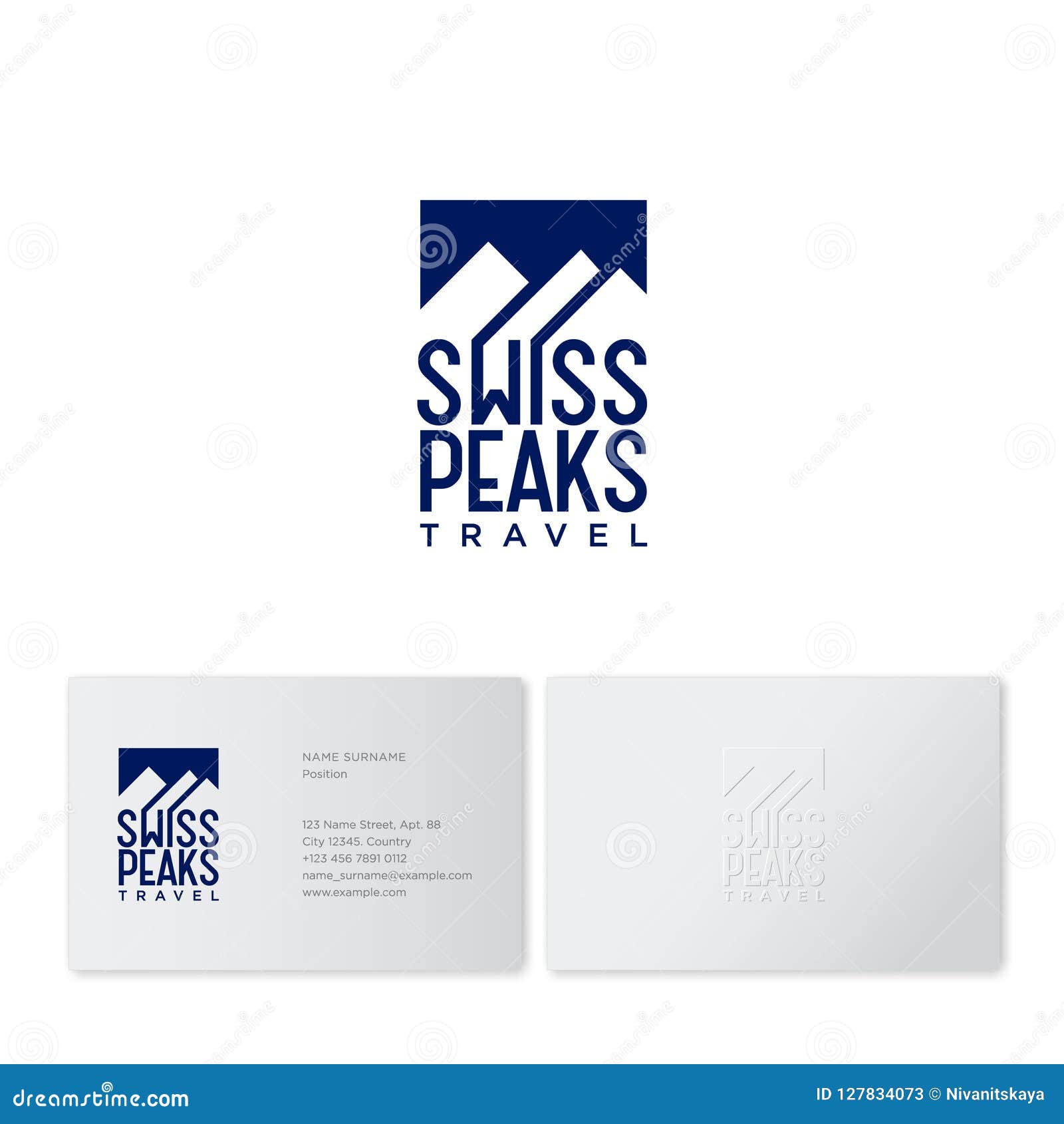 mountains peaks and letters. swiss tours company logo. emblem for alpinism.