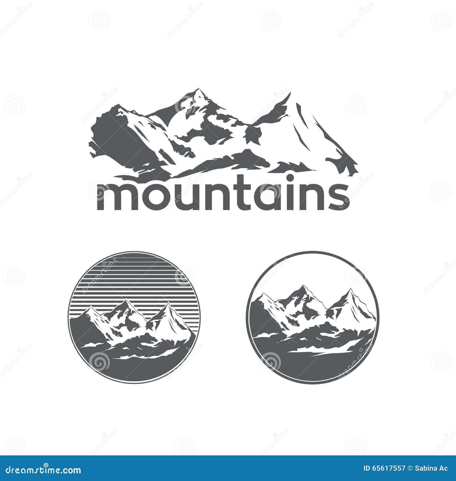 mountains peaks on white background