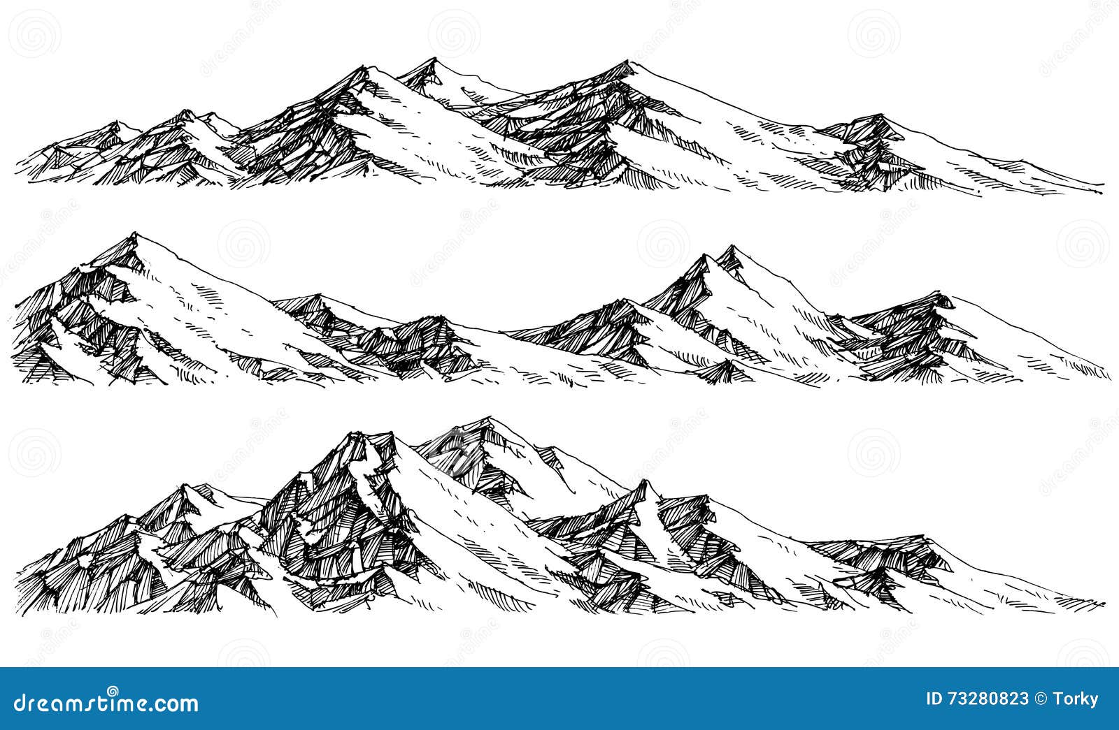 Outline Drawings Mountains Nature Sketch VECTOR Illustrations Set Black  Contour Royalty Free SVG Cliparts Vectors And Stock Illustration Image  79937421