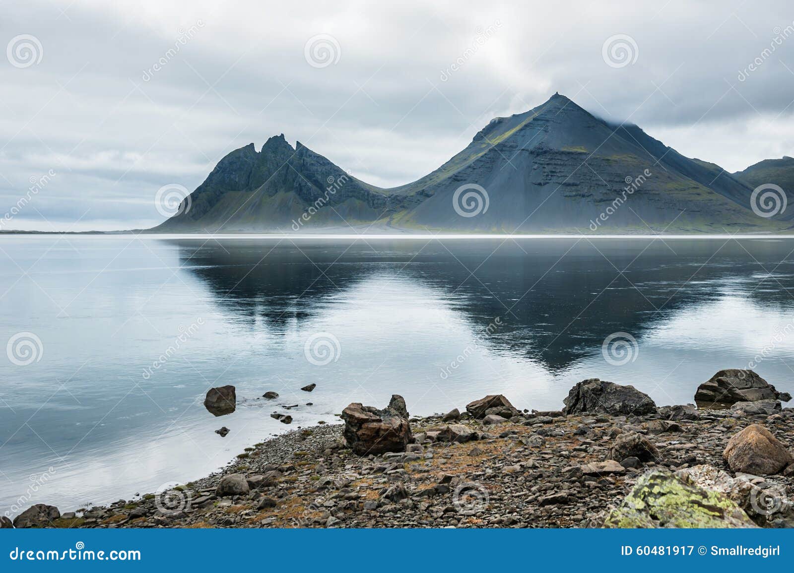 Mountains and Reflection on the Coast of the Atlantic Ocean. Stock Image - Image of ocean