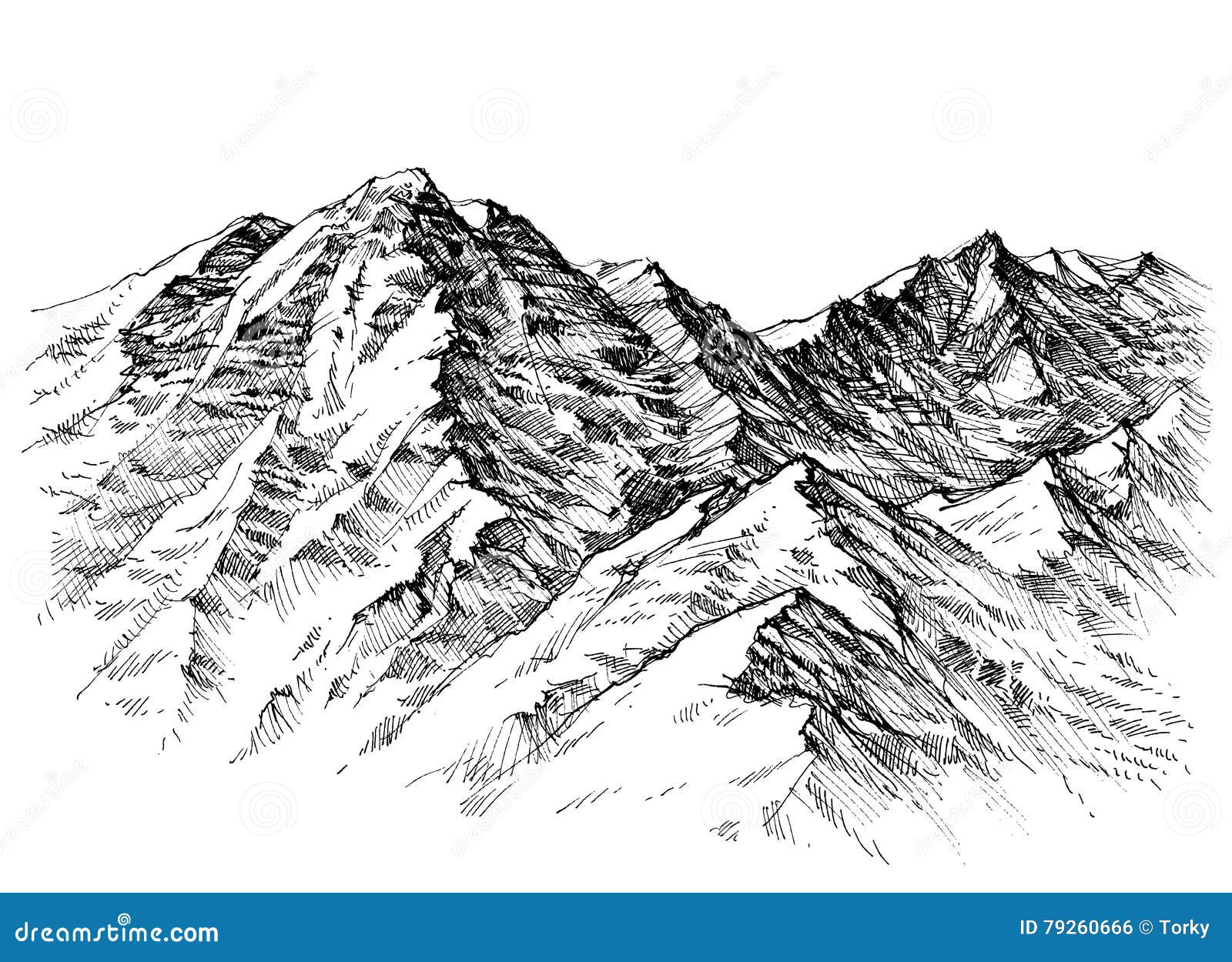 Line Art Mountains : Mountains sketch stock vector illustration of holiday