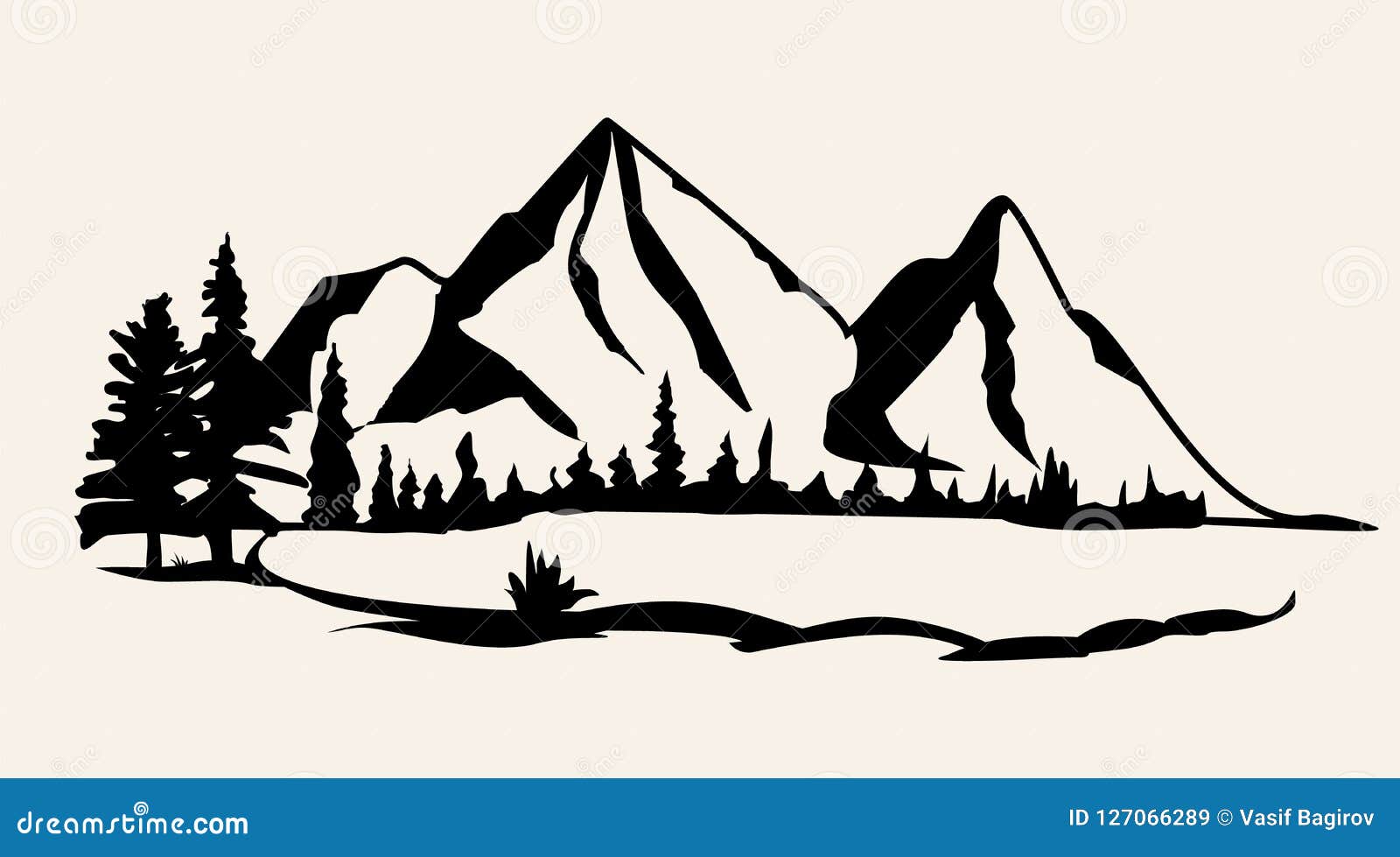 Free Free 168 Silhouette Mountain Scene Nature Svg SVG PNG EPS DXF File