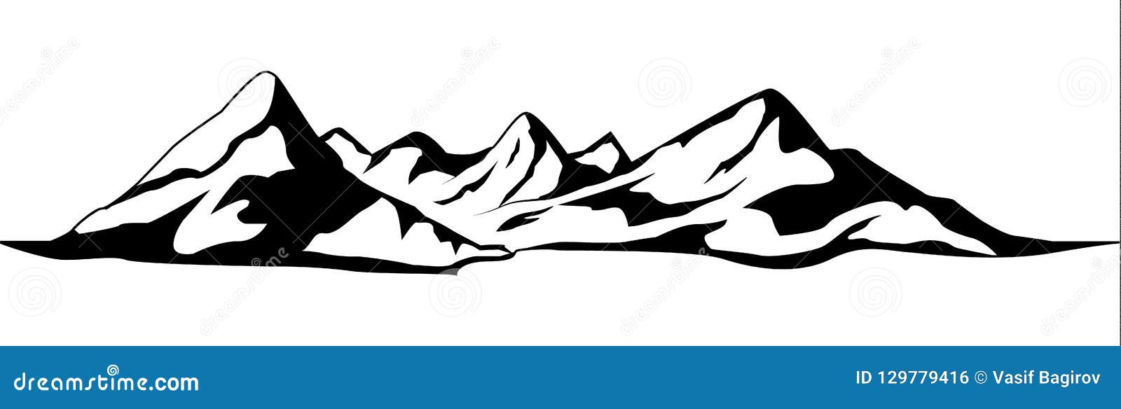 Mountain Range Silhouette Vector