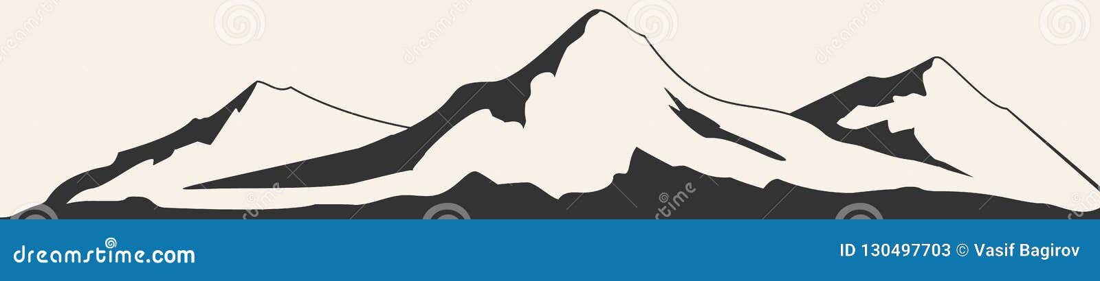 Mountains Vector.Mountain Range Silhouette Isolated. Mountain Vector