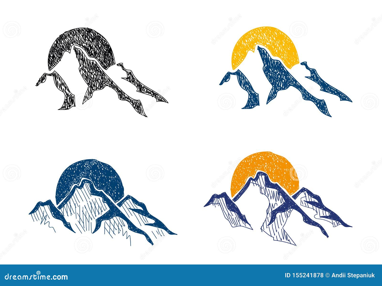 Mountains Vector Sketch Illustration Stock Vector - Illustration of ...