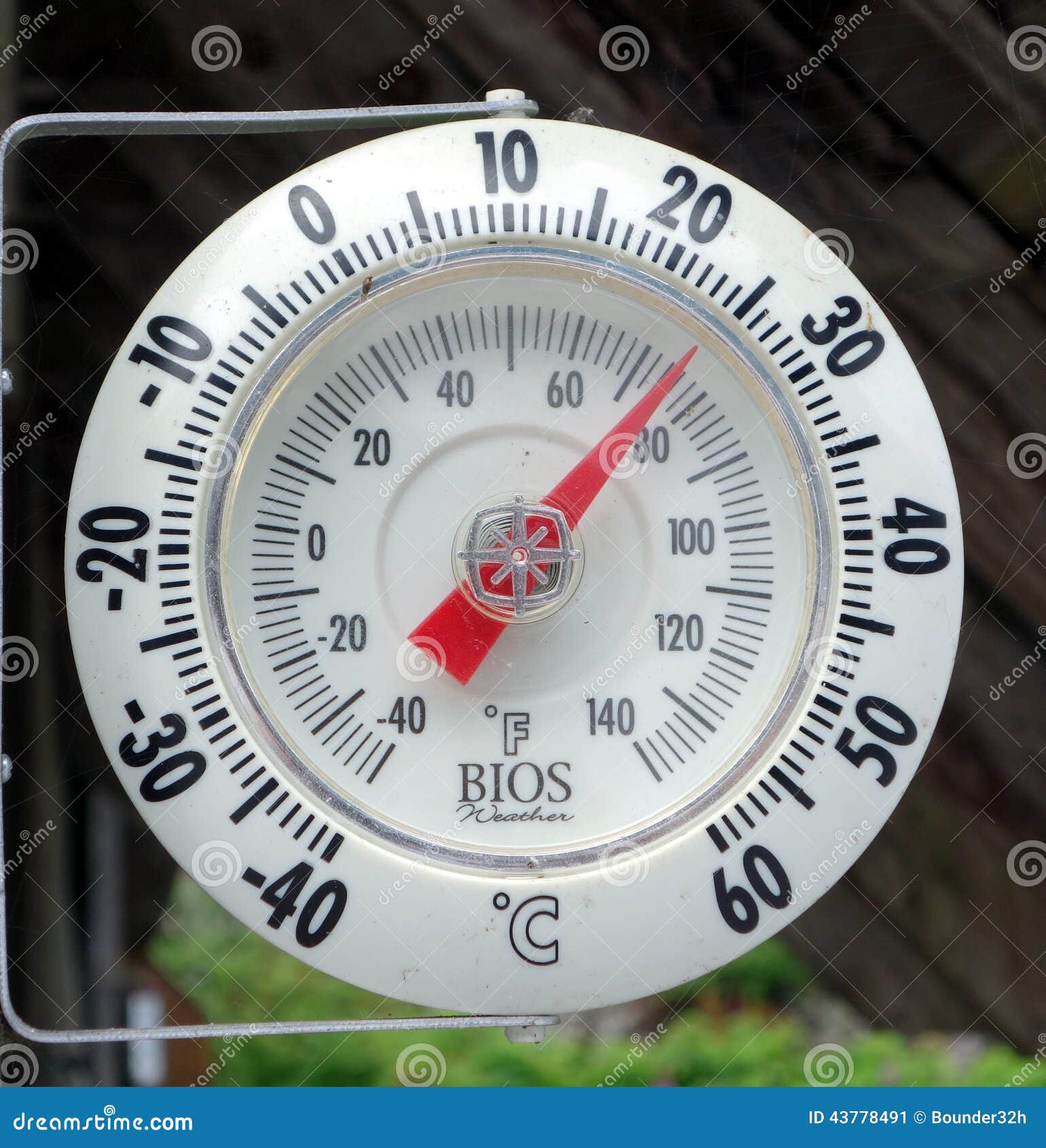 A Large Wall-mounted Mercury Temperature Gauge Stock Image - Image of heat,  meteorology: 59464323