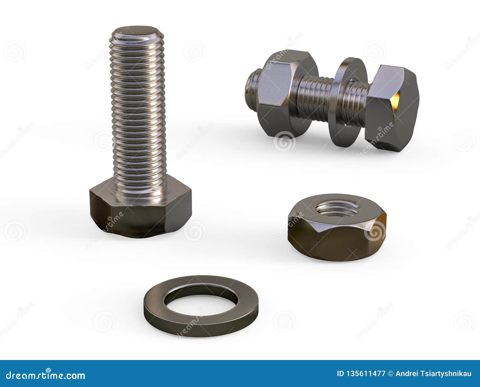 Mounting Kit. a Set of Metal Fasteners. Teaching Image of Threaded