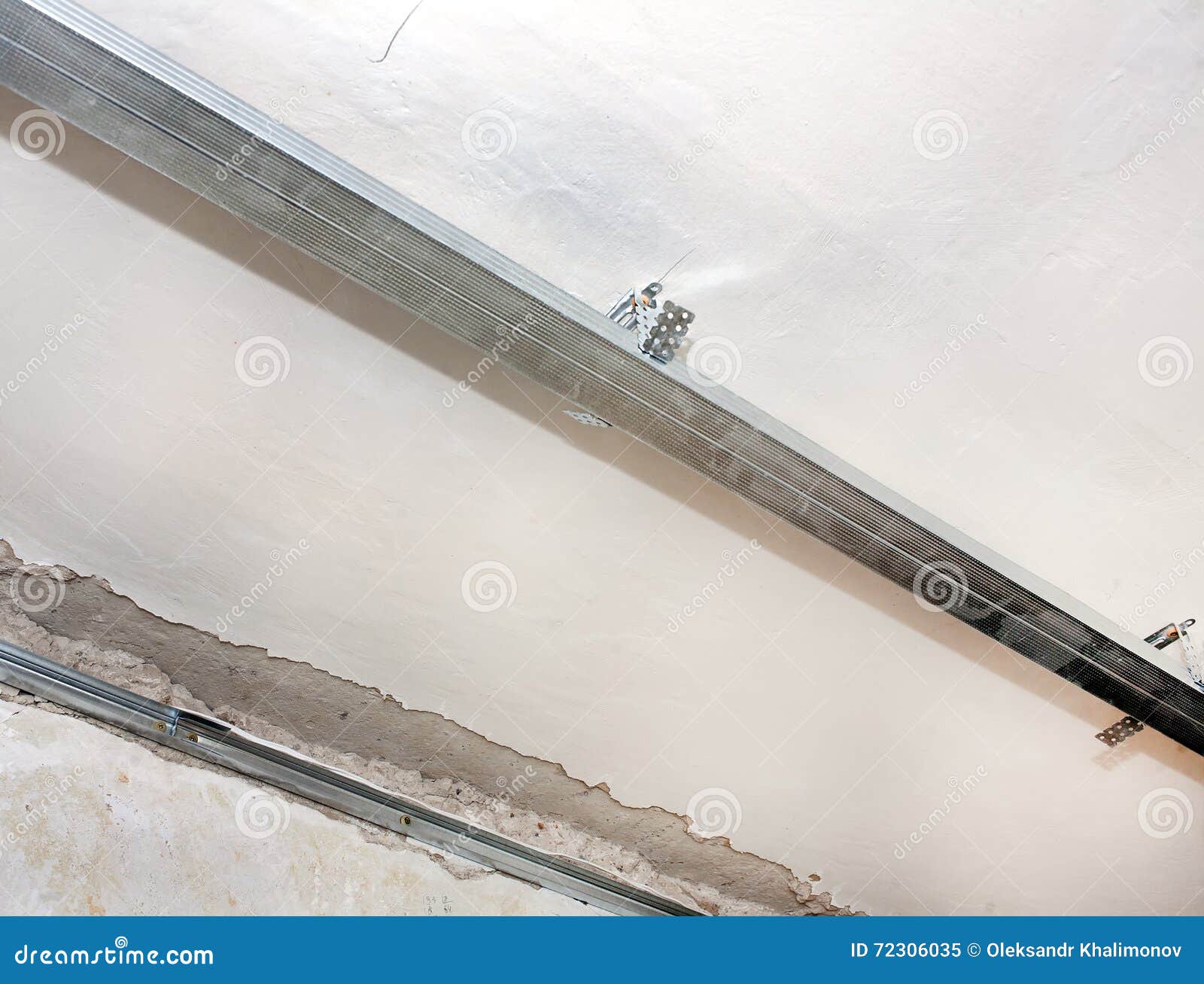 Mounting Profile With A False Ceiling Assembly Stock Image Image