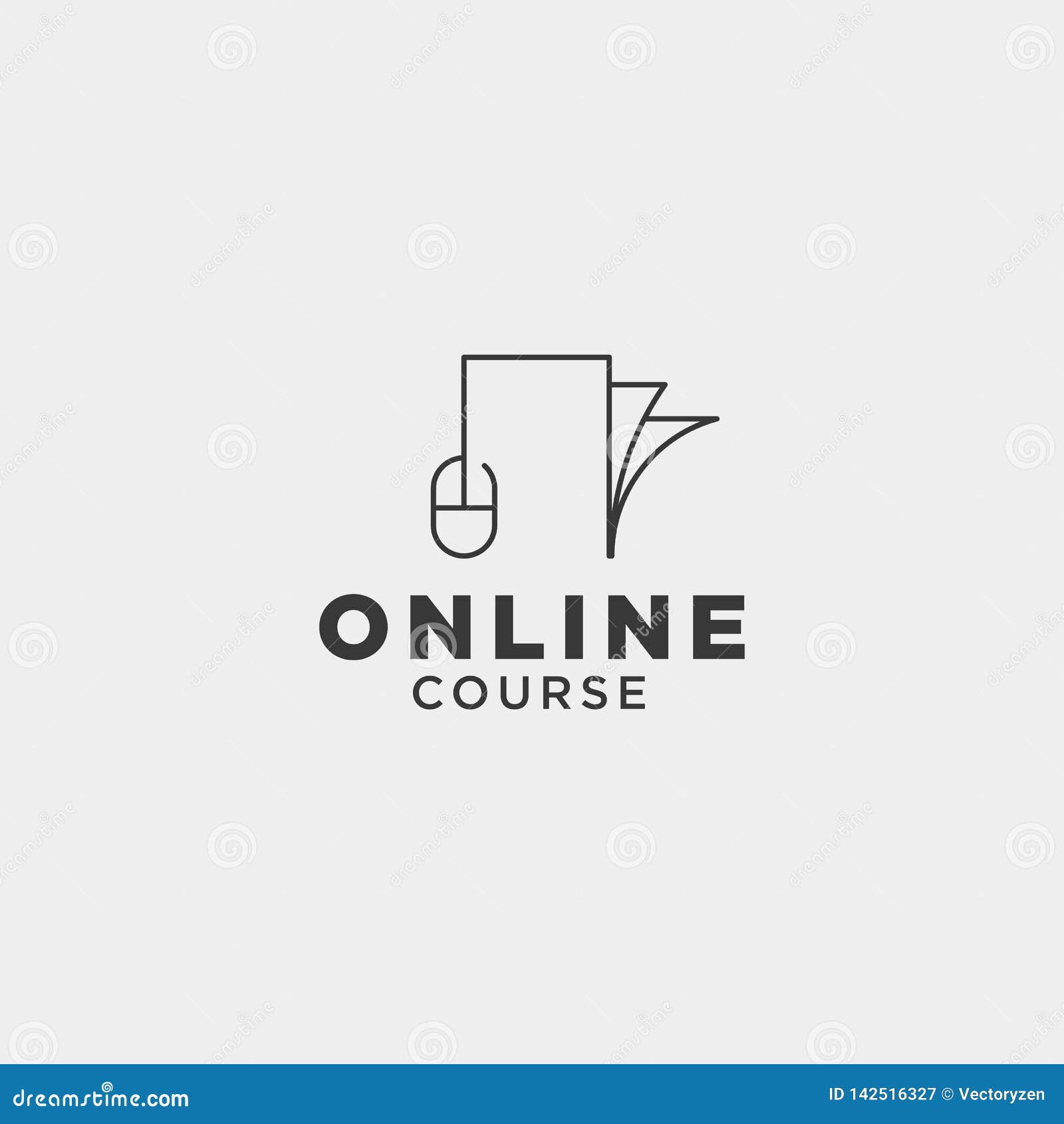 mouse book line , online learning line logo template   icon 
