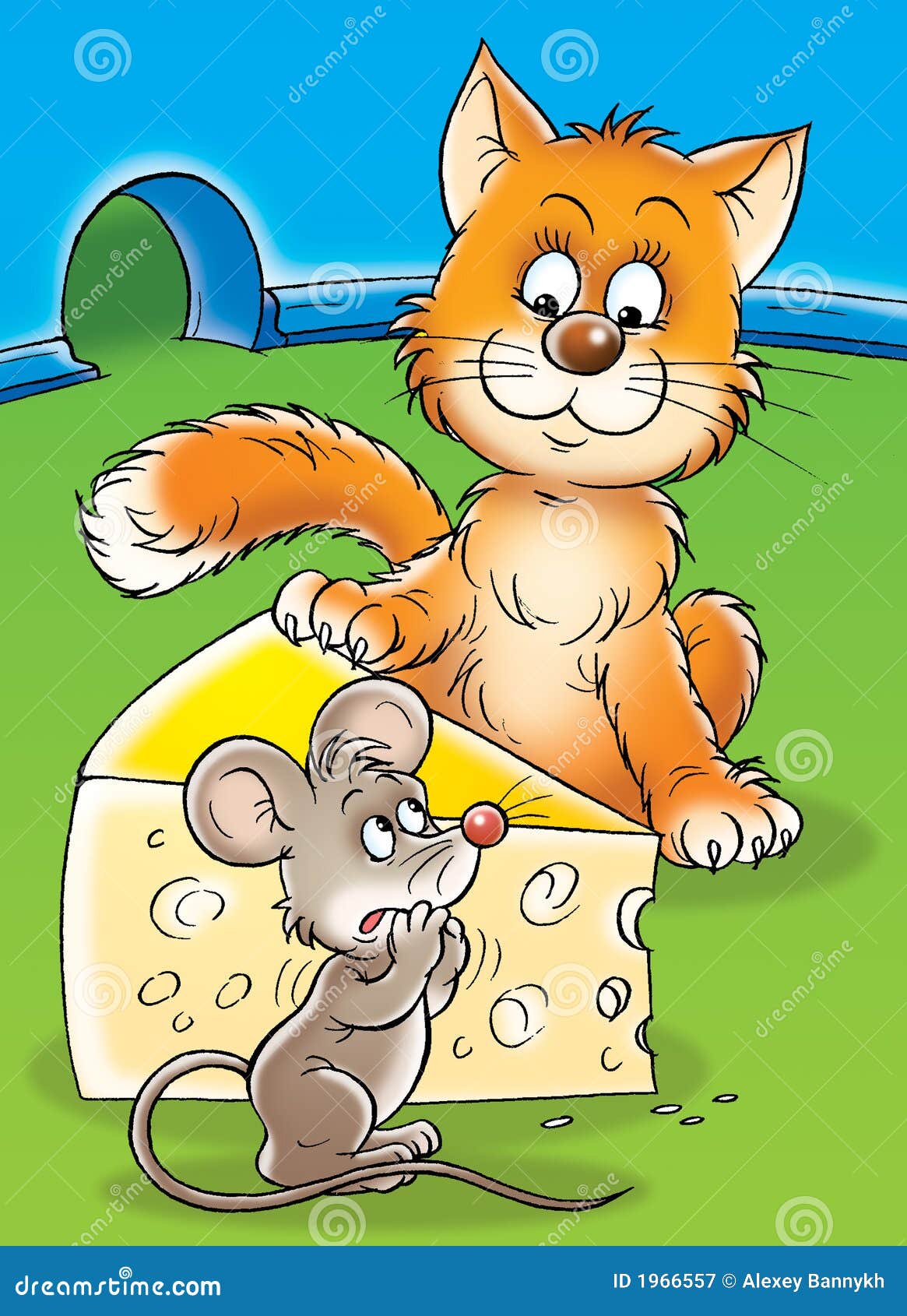 Mouse and cat stock illustration. Illustration of funny 1966557