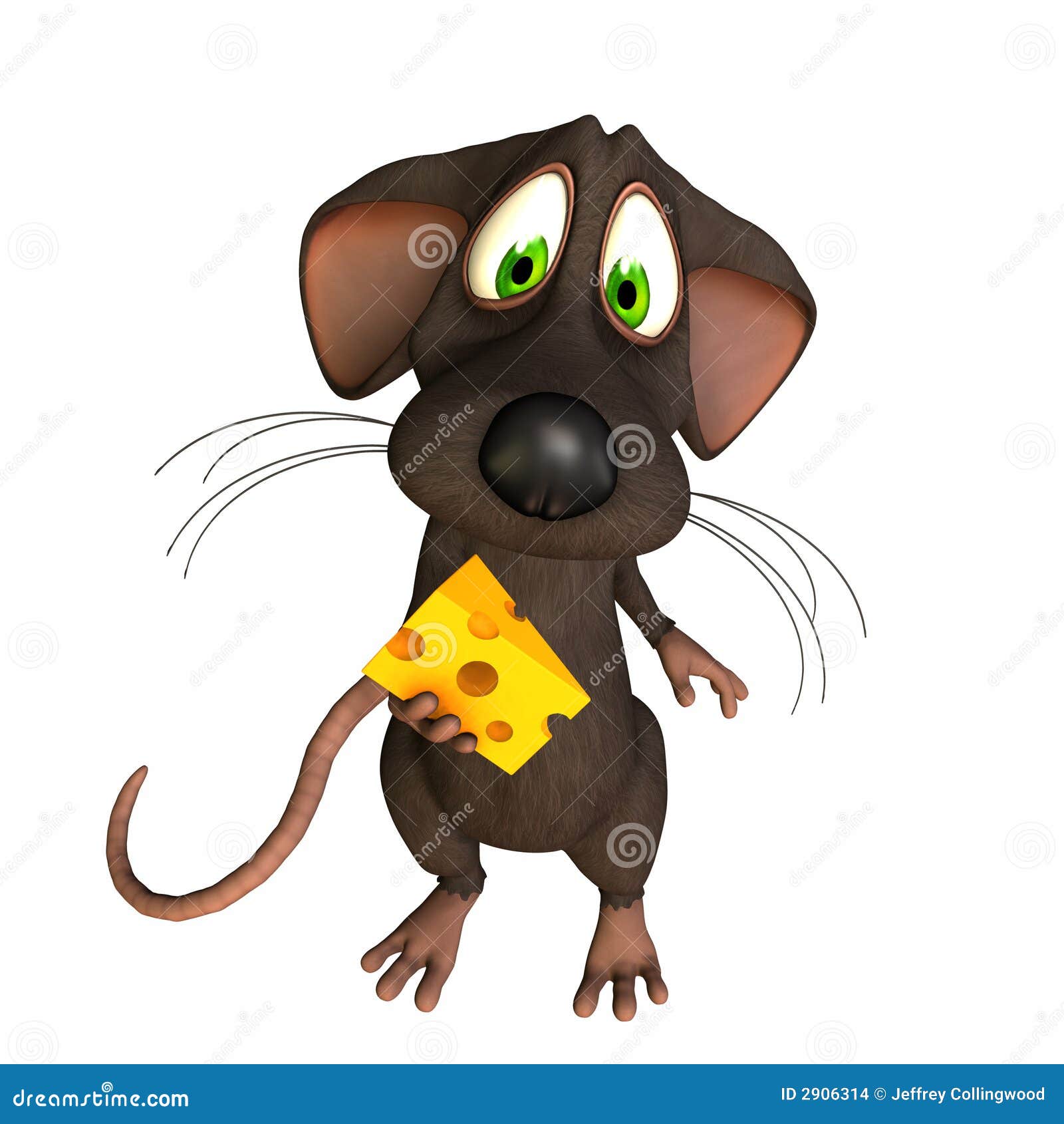 Black angry cat caught a mouse. Predator. Stock Illustration by