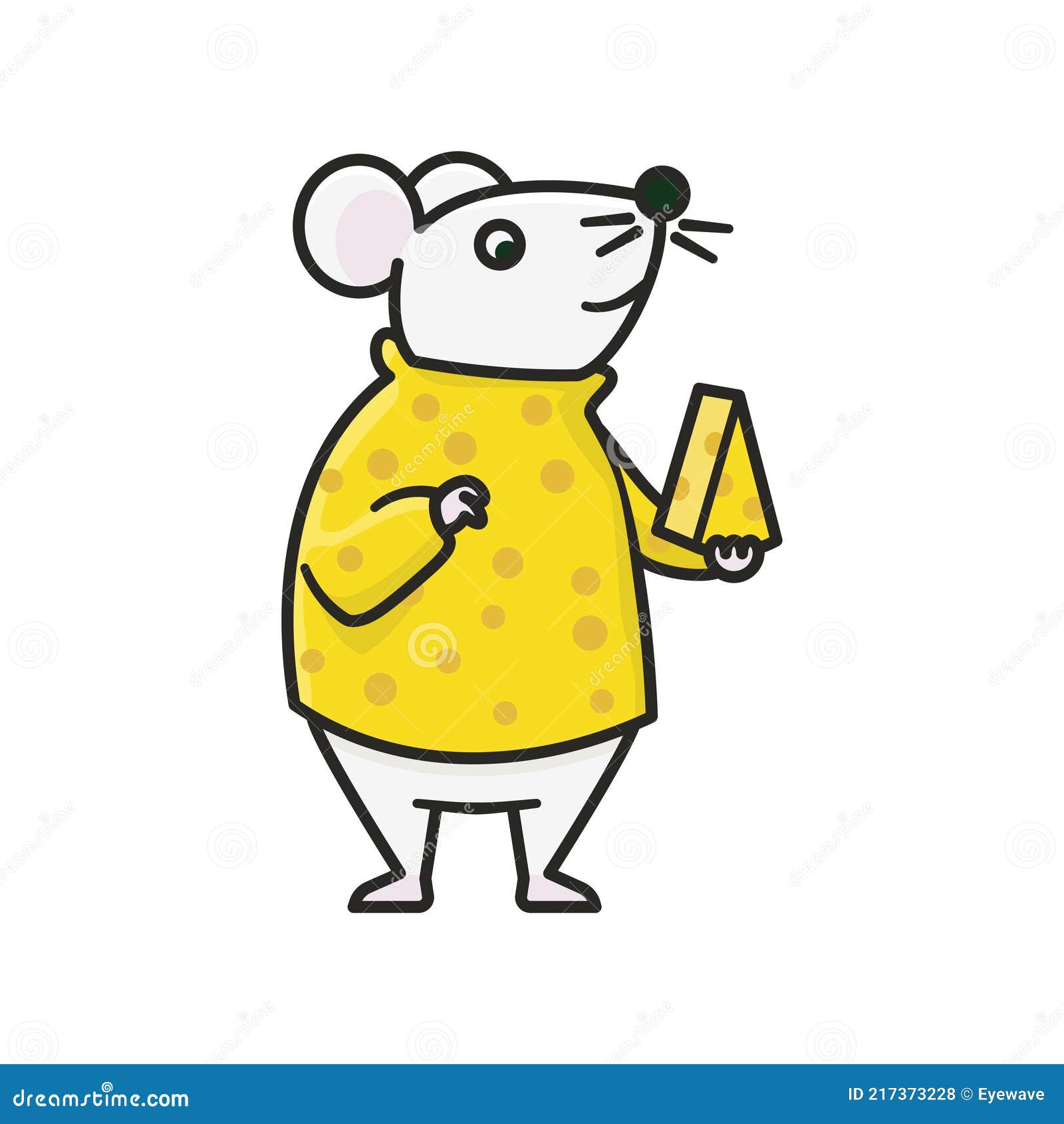 Mouse Con Suéter Con Patrón De Queso Caricatura Personaje Aislado Vector  Ilustración Ilustración del Vector - Ilustración de historieta, rata:  217373228