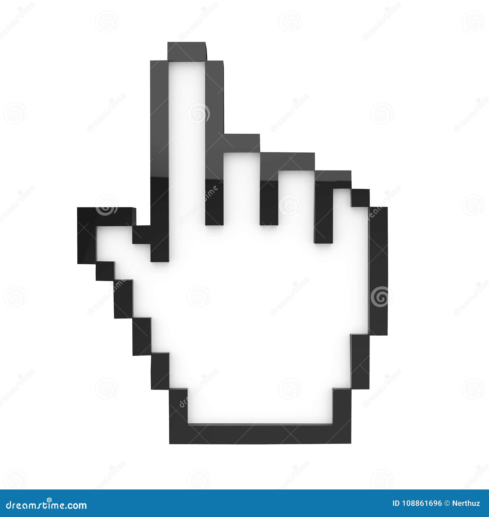 Mouse Cursor Hand Isolated stock illustration. Illustration of screen -  108861696