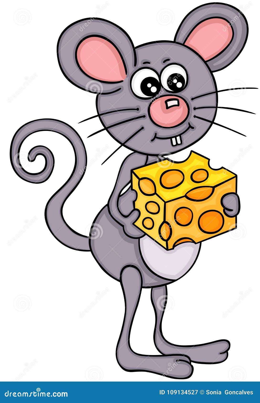Mouse eating cheese cube stock vector. Illustration of cartoon 109134527