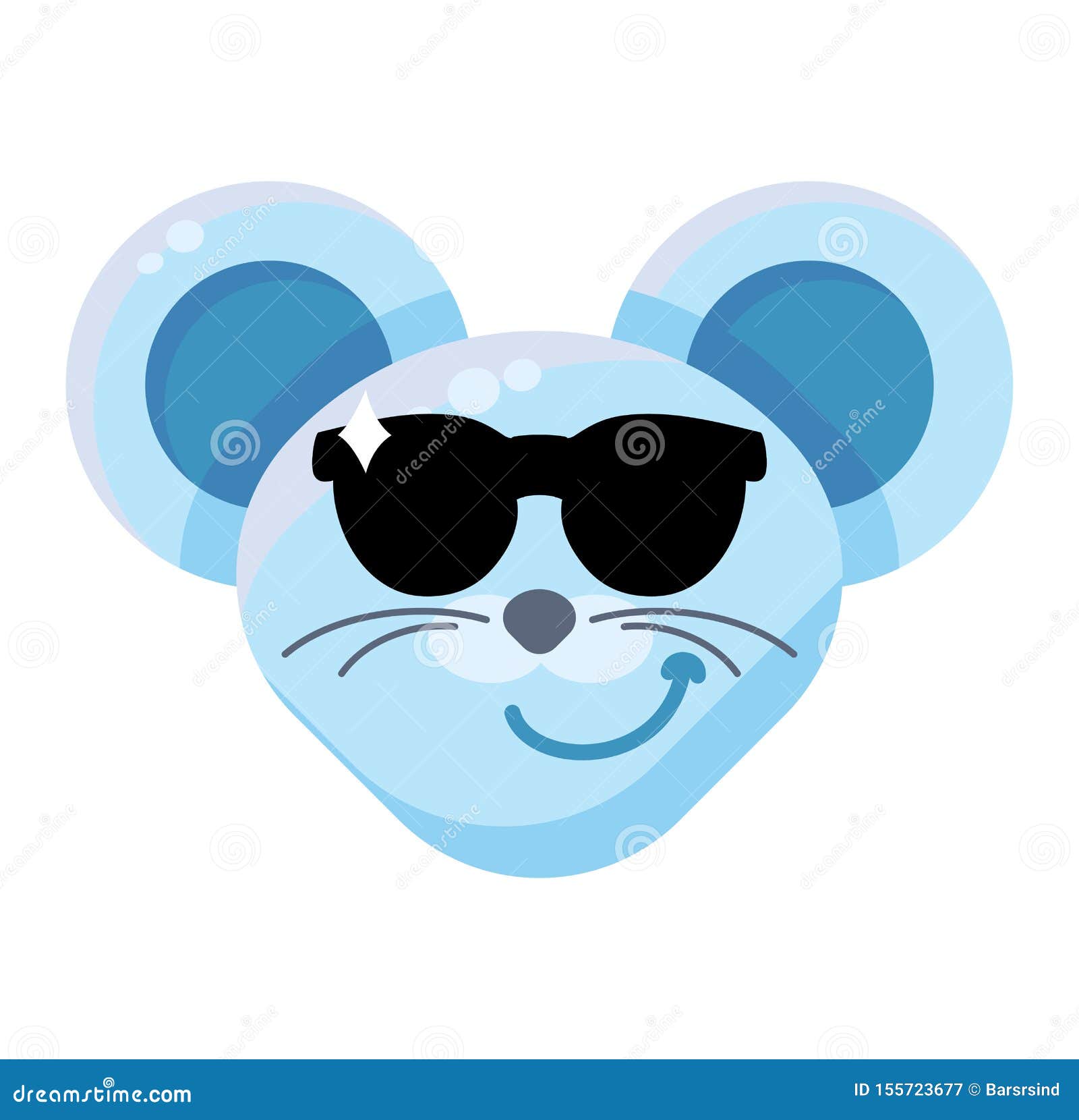 mouse face cool boy emoticon sticker