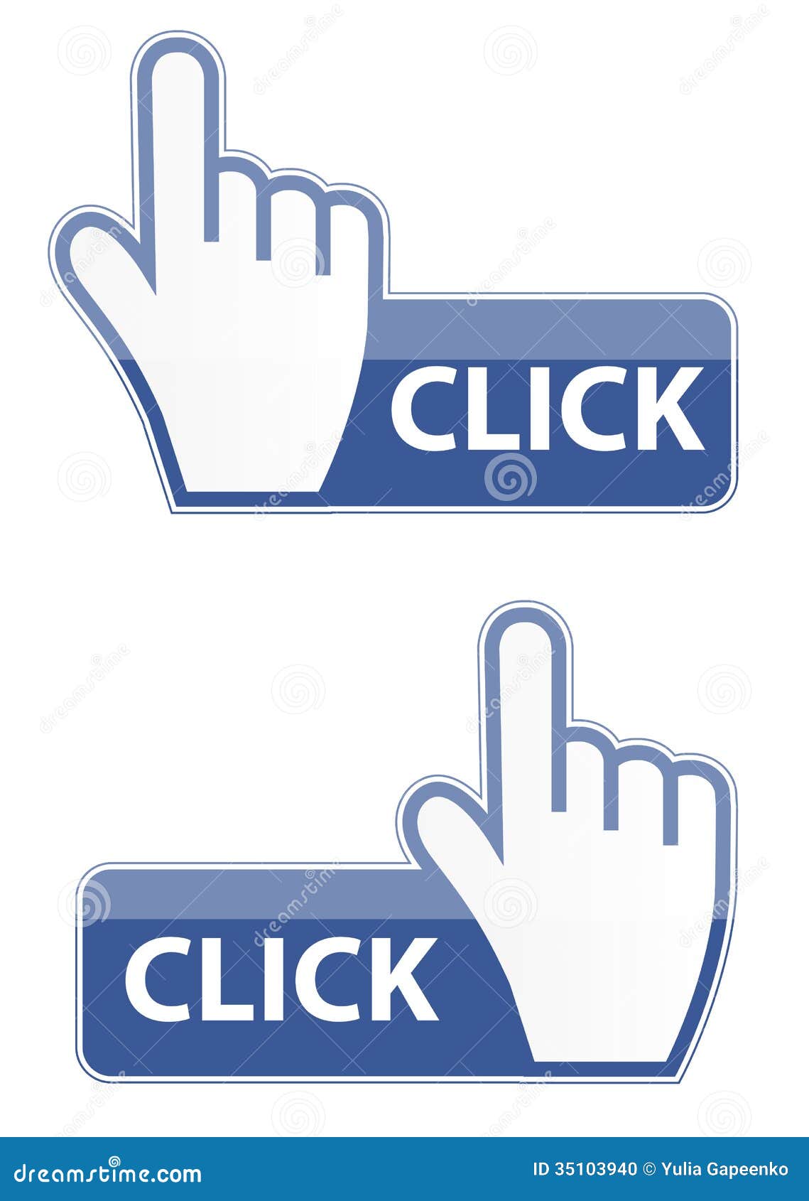 Mouse Hand Cursor Click Button Vector Illustration Stock ...