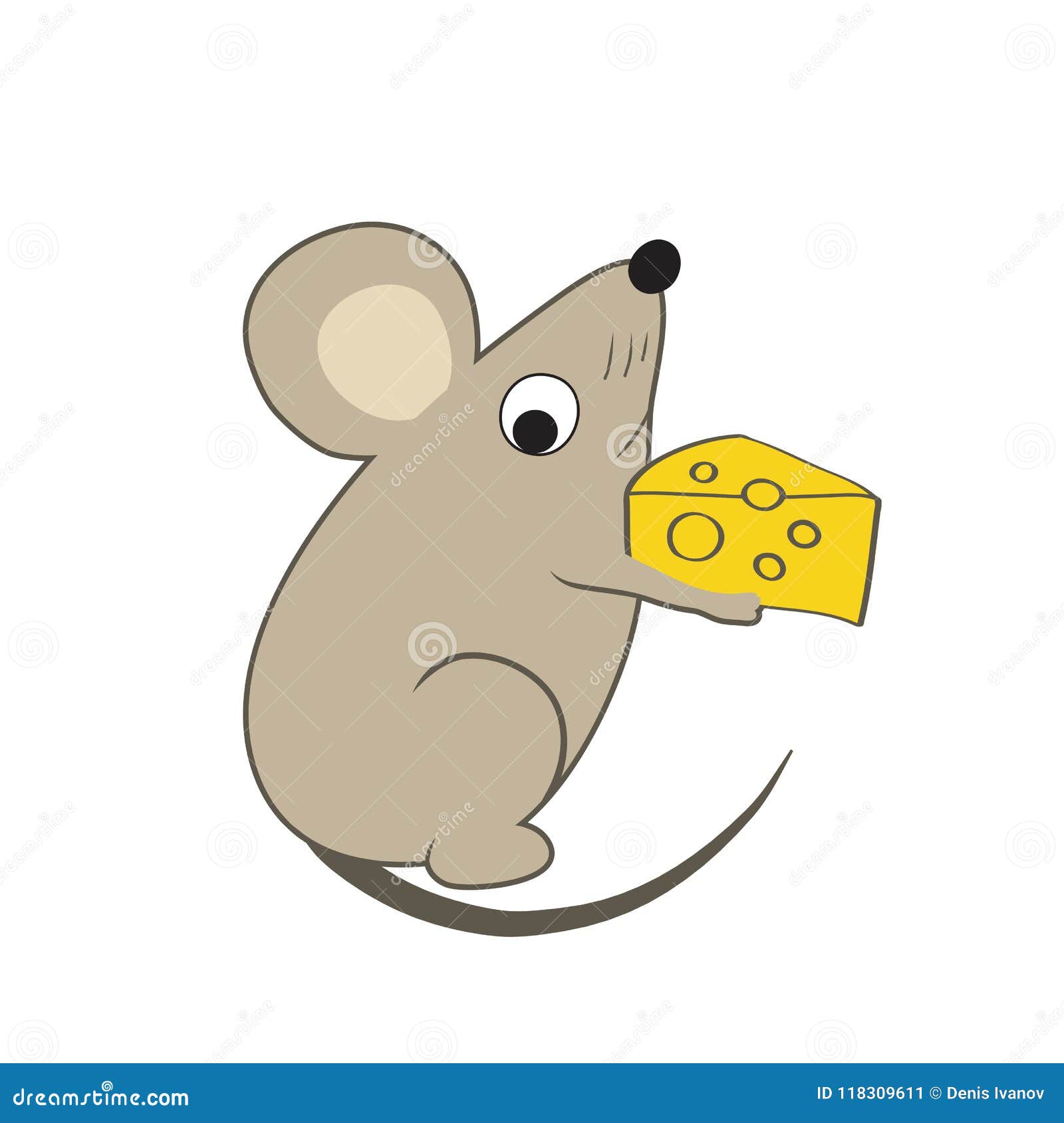 Нарисовать мышку с сыром