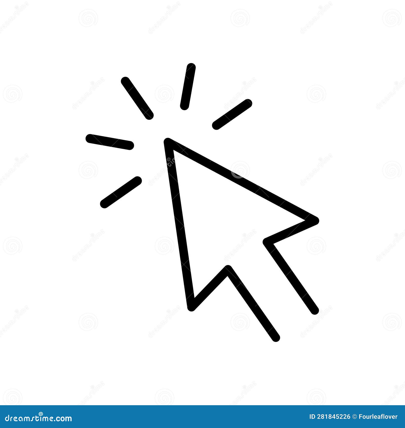 mouse pointer arrow clicked or cursor click line art icon