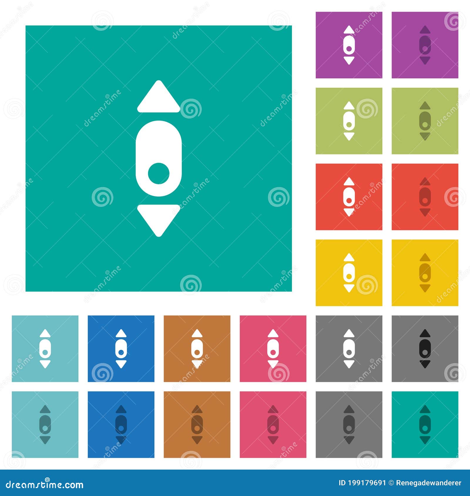 mouse scroll down square flat multi colored icons