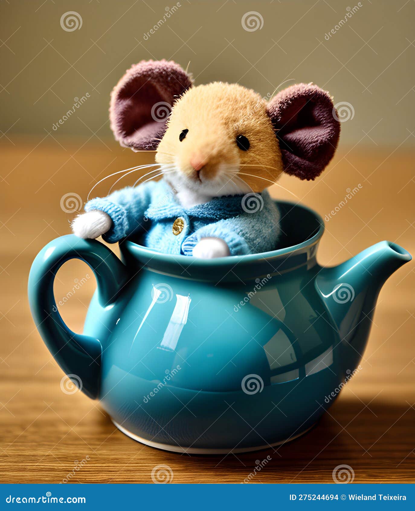Mouse in teapot stock illustration. Illustration of computer 275244694