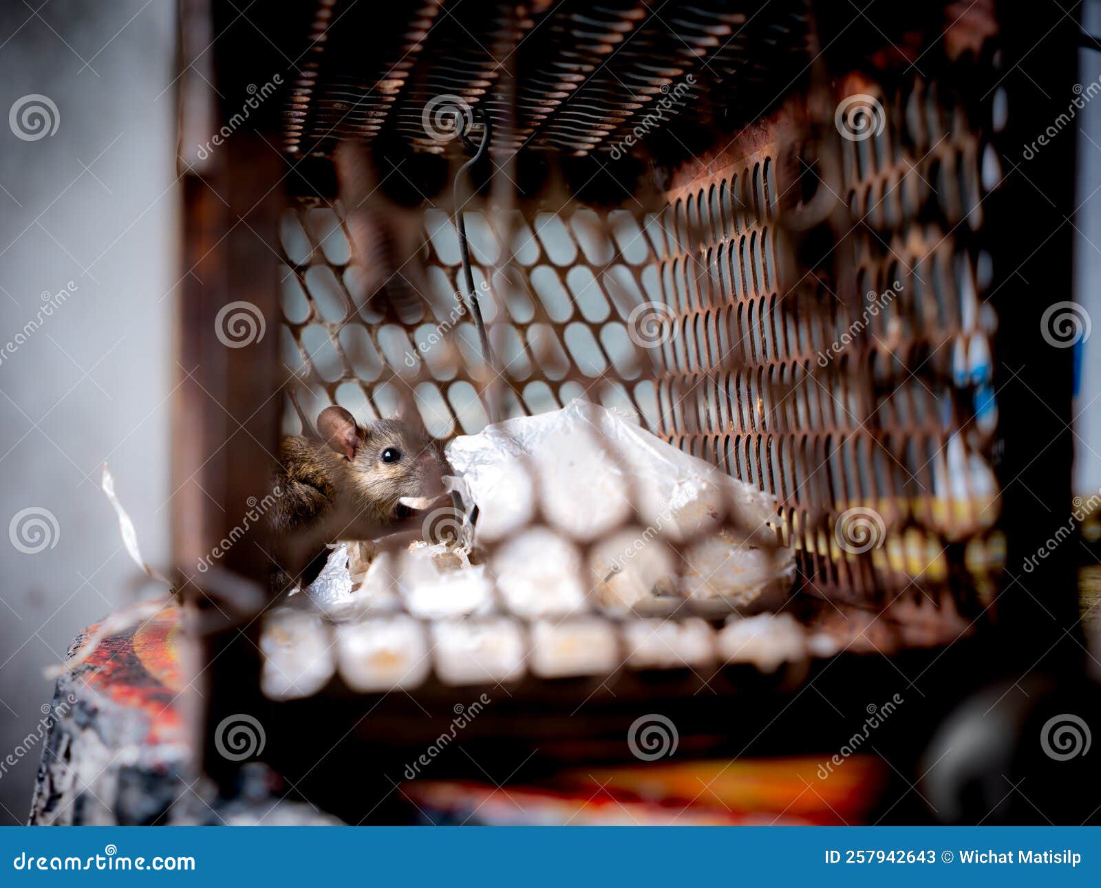 Mouse Tried To Escape from the Cage of the Trap Stock Image Image of