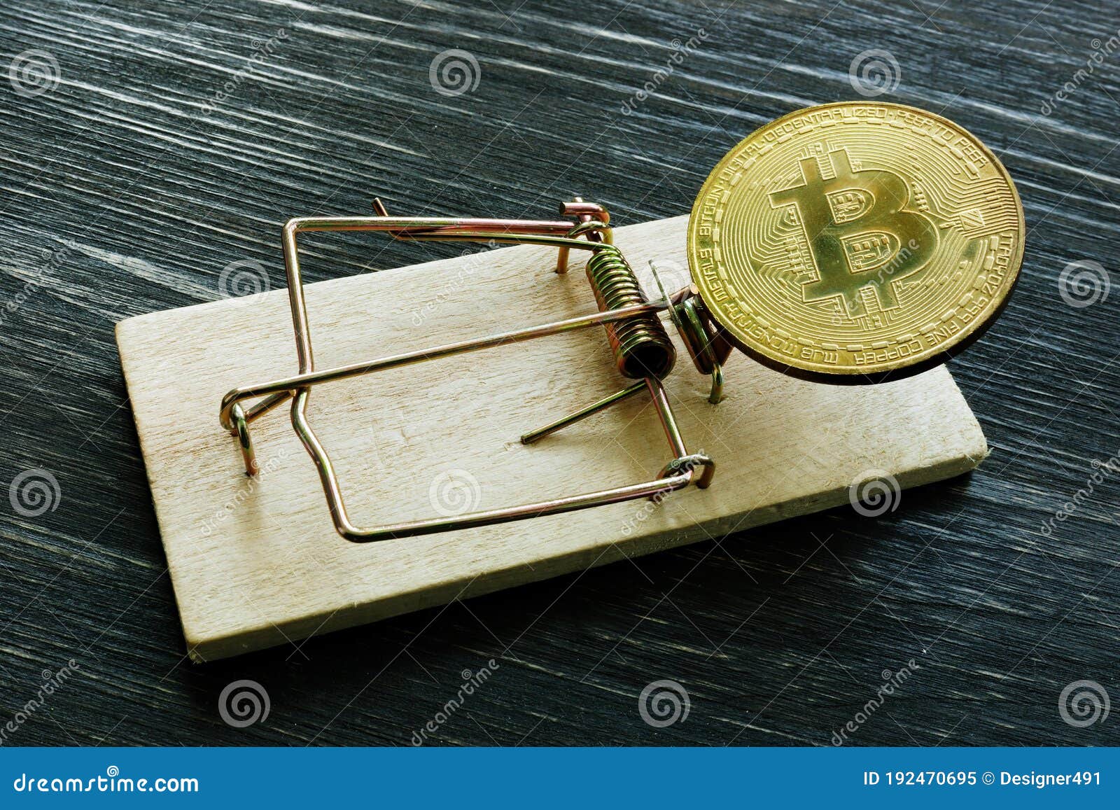 Mousetrap and Bitcoin Coin. Cryptocurrency Scam or Fraud Concept Stock  Image - Image of crime, trap: 192470695
