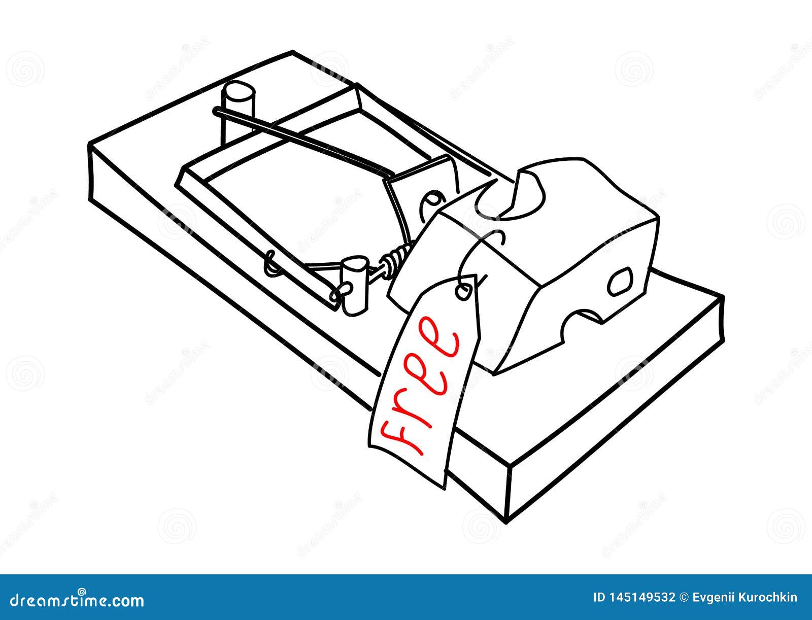 mousetrap with free cheese sign entrapment concept